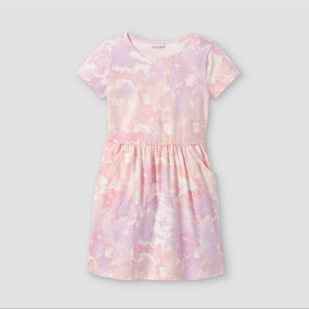 Girls' Printed Short Sleeve Knit Dress - Cat & Jack